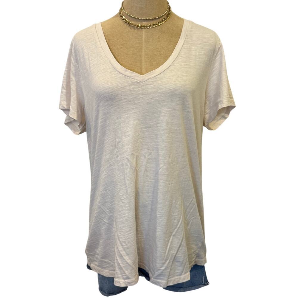 UNIVERSAL THREADS Cream V Neck Tee T-Shirt Casual Women XXL 2XL
